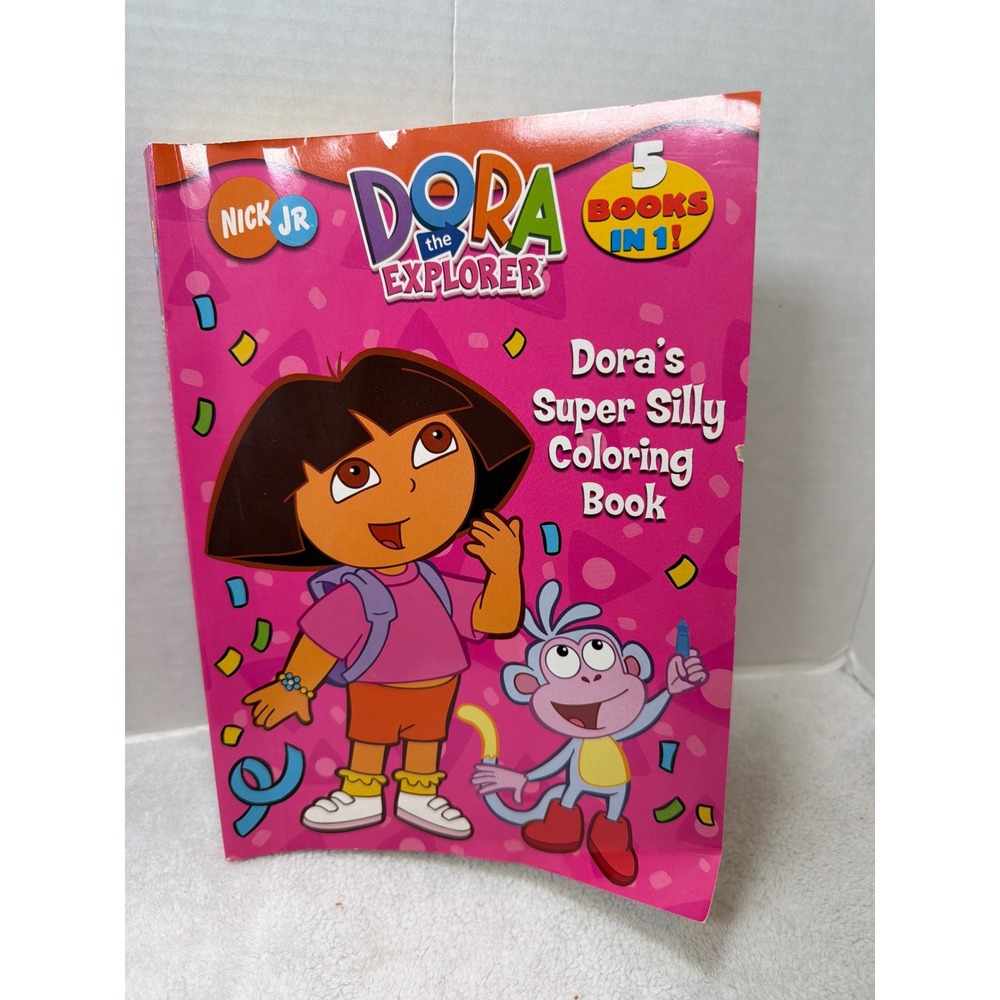 Vintage Golden Books Dora the Explorer Coloring Book Kids 5-in-1 Activity 2004